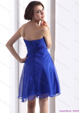 Sexy Sweetheart Ruffled Blue 2015 Prom Dresses with Beading