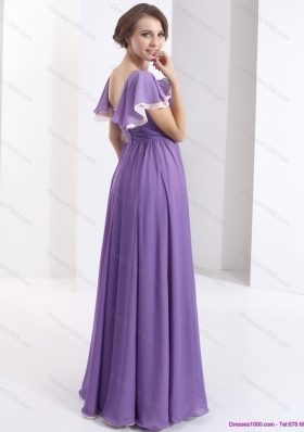 2015 Gorgeous Prom Dress with Ruching and Cap Sleeves