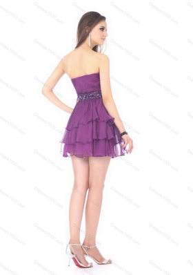 2015 Short Sweetheart Mini Length Prom Dress with Sequins and Ruching