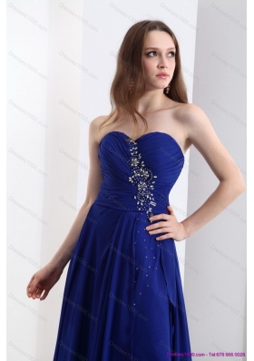 2015 Sweetheart Prom Dress with Beading and Brush Train