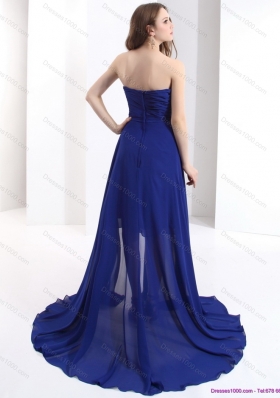 2015 Sweetheart Prom Dress with Beading and Brush Train