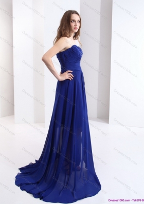 2015 Sweetheart Prom Dress with Beading and Brush Train