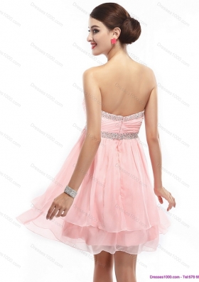 Beautiful Sweetheart 2015 Short Prom Dress with Beading and Ruching