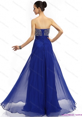 Elegant 2015 Sweetheart Prom Dress with Brush Train and Beading