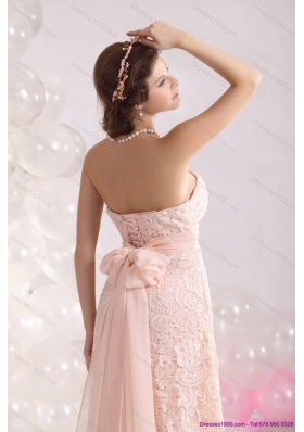 Elegant Strapless Sequins and Lace Prom Dress with Brush Train