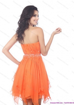 Sexy 2015 Romantic Sweetheart Beading and Ruching Prom Dress in Orange