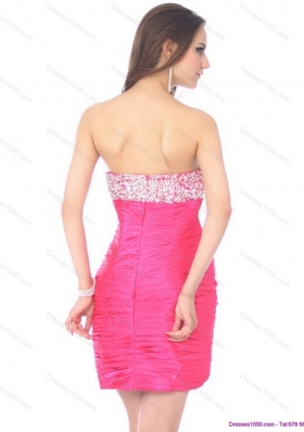 Short Delicate Sweetheart Beading and Ruching Prom Dress for 2015