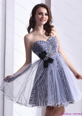 Short New Style Sweetheart Leopard 2015 Prom Dress with Beading