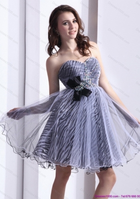 Short New Style Sweetheart Leopard 2015 Prom Dress with Beading