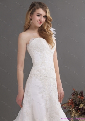 2015 Perfect One Shoulder Wedding Dress with Lace