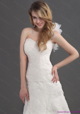 2015 Perfect One Shoulder Wedding Dress with Lace