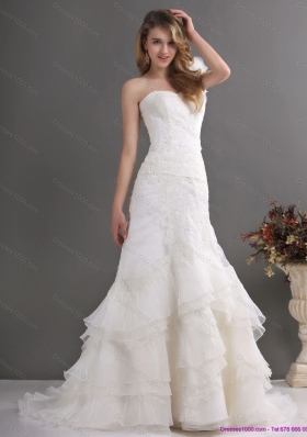 2015 Perfect One Shoulder Wedding Dress with Lace