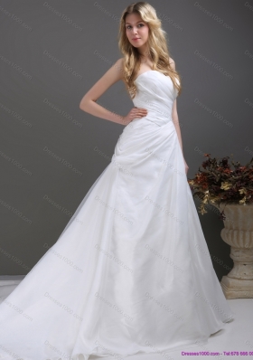 2015 Perfect Ruching and Beading Wedding Dress