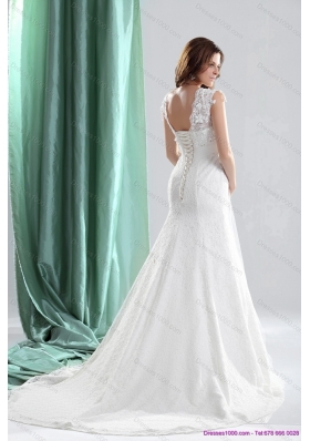 Perfect 2015 V Neck Wedding Dresses with Beading and and Ruching