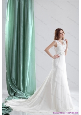 Perfect 2015 V Neck Wedding Dresses with Beading and and Ruching