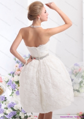 2015 Classical Strapless Wedding Dress with Knee Length