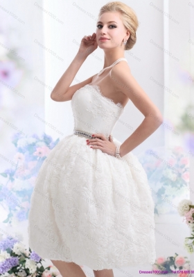 2015 Classical Strapless Wedding Dress with Knee Length