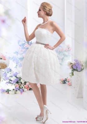 2015 Classical Strapless Wedding Dress with Knee Length