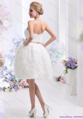 2015 Classical Strapless Wedding Dress with Knee Length