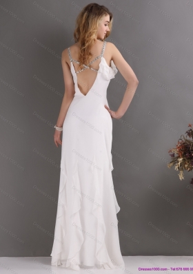 2015 New Style Empire Criss Cross Wedding Dress with Beading