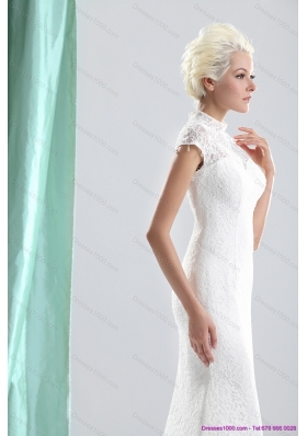 2015 New Style High Neck Wedding Dresses with Lace