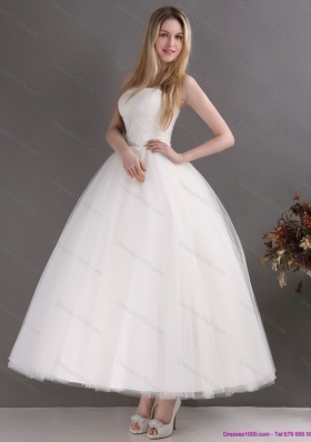 2015 New Style Sweetheart Ankle Length Lace Wedding Dress