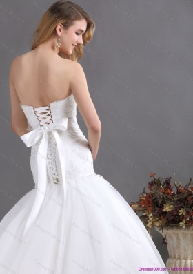 2015 New Style Sweetheart Wedding Dress with Brush Train