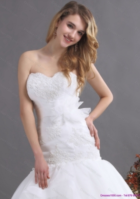 2015 New Style Sweetheart Wedding Dress with Brush Train