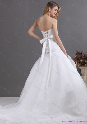 2015 New Style Sweetheart Wedding Dress with Brush Train