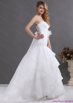 2015 New Style Sweetheart Wedding Dress with Brush Train