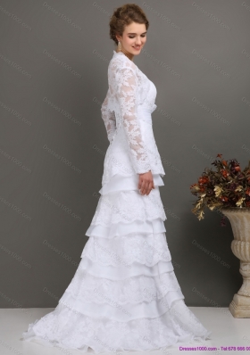 2015 New Style Sweetheart Wedding Dress with Lace and Bowknot