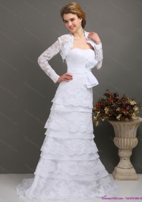 2015 New Style Sweetheart Wedding Dress with Lace and Bowknot
