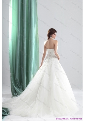 2015 Perfect Sweetheart A Line Wedding Dress with Appliques