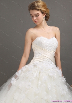 2015 Perfect Sweetheart Wedding Dress with Appliques