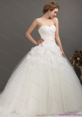 2015 Perfect Sweetheart Wedding Dress with Appliques