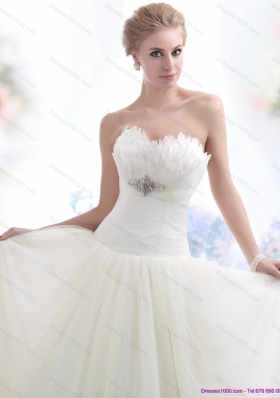 2015 Perfect Sweetheart Wedding Dress with Beading