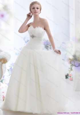 2015 Perfect Sweetheart Wedding Dress with Beading