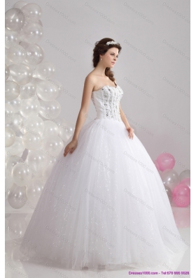 2015 Perfect Sweetheart Wedding Dress with Beading