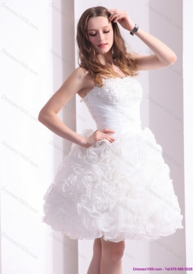 2015 Perfect Sweetheart Wedding Dress with Lace and Ruffles