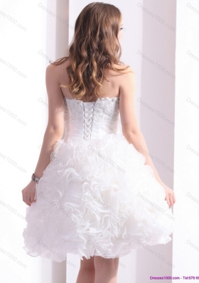 2015 Perfect Sweetheart Wedding Dress with Lace and Ruffles