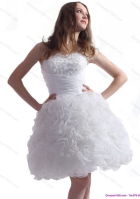 2015 Perfect Sweetheart Wedding Dress with Lace and Ruffles