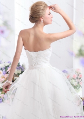 2015 Perfect Sweetheart Wedding Dress with Lace and Sash