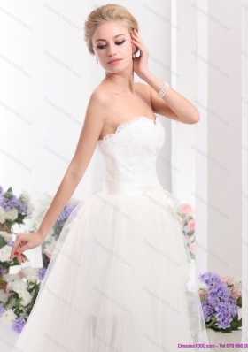 2015 Perfect Sweetheart Wedding Dress with Lace and Sash