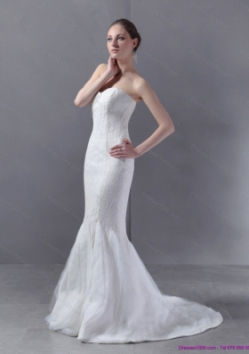 2015 Classical Sweetheart Mermaid Wedding Dress with Lace