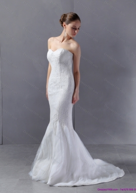 2015 Classical Sweetheart Mermaid Wedding Dress with Lace