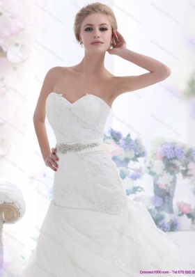 2015 Gorgeous Sweetheart Wedding Dress with Beading