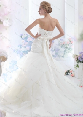 2015 Gorgeous Sweetheart Wedding Dress with Beading