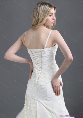 A Line Wedding Dress with Ruching and Lace for 2015