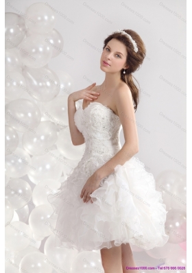 New Style White Sweetheart Wedding Gowns with Ruffles and Sequins