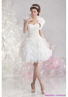 New Style White Sweetheart Wedding Gowns with Ruffles and Sequins